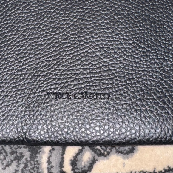 Vince Camuto Pebbled Vegan Leather Grey and Black Luxury Tote - Picture 7 of 13